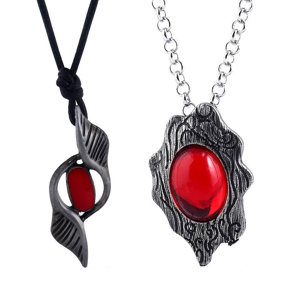 MayDee Devils Cry Necklaces - Demons Hunter Dantes Soul Stone Pendant Jewelry Cosplay Accessories 2 Pcs (ColorB)