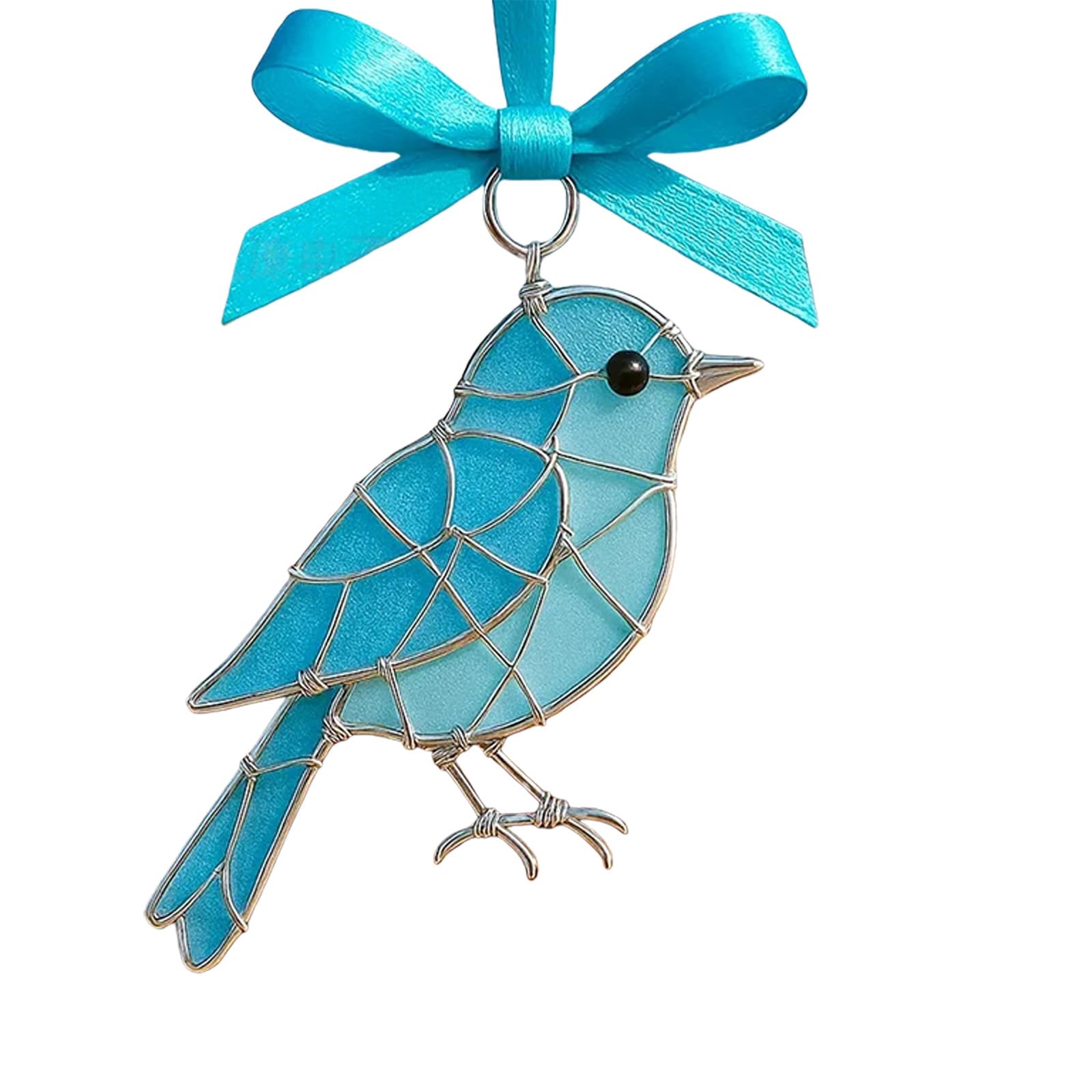 Piceioep Artisanal Sea Glass Acrylic Bird Art Piece Symbolizing Freedoms for Harmonious Bedroom Garden or Living Room Enhancement Hanging Ornament