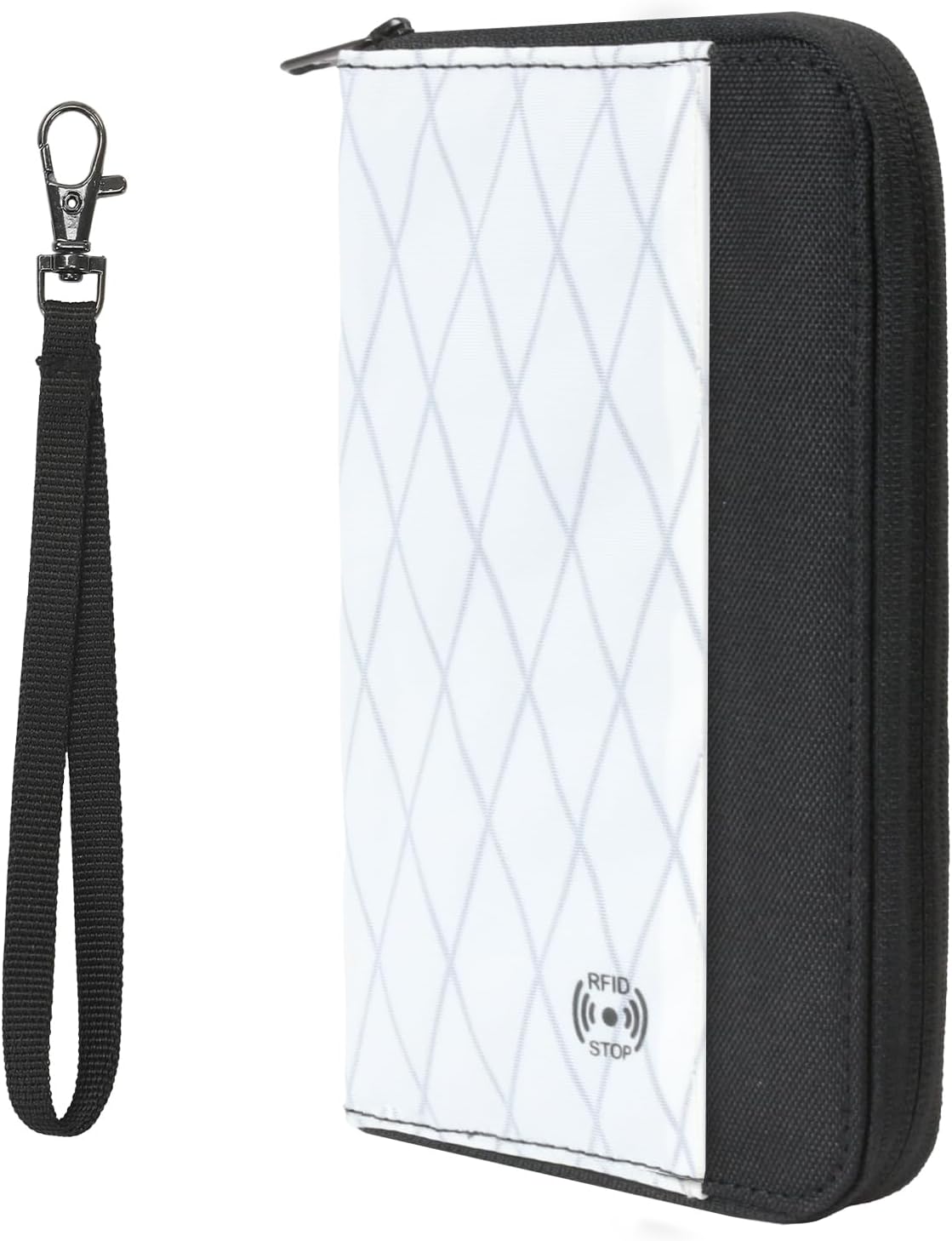 Travel Passport Wallet – RFID Blocking Passport Holder Travel Document Organizer with Wrist Strap Lightweight Single Card Pouch Portable Credit Card Case for Women & Men (White)