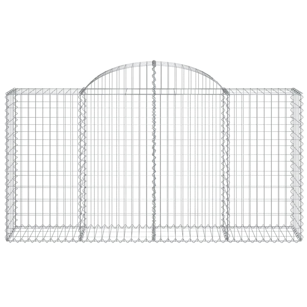 Kosze gabionowe łukowe 8 sztuk 200 x 50 x 100/120 cm ocynkowane żelazo do dekoracyjnych i dźwiękochłonnych barier ogrodowych, stabilna konstrukcja do przechowywania, zastosowanie na podwórku