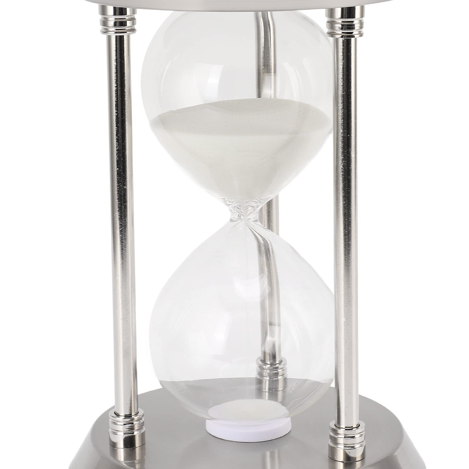 Cuifati Metall-Sanduhr, Sanduhr, 30 Minuten, Glas-, 6er-Set, Poliertes Metall, für Büro, Heimdekoration, Küche, Spiele, Klassenzimmer, Countdown, Geschenk (M 30min)