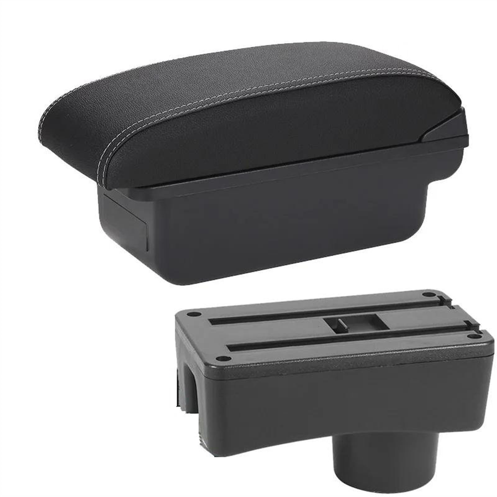 NOHEEU Car Center Console Storage Box Multifunctional Armrest Interior Accessories For Accent For Tagaz(C3 Black white NO USB)