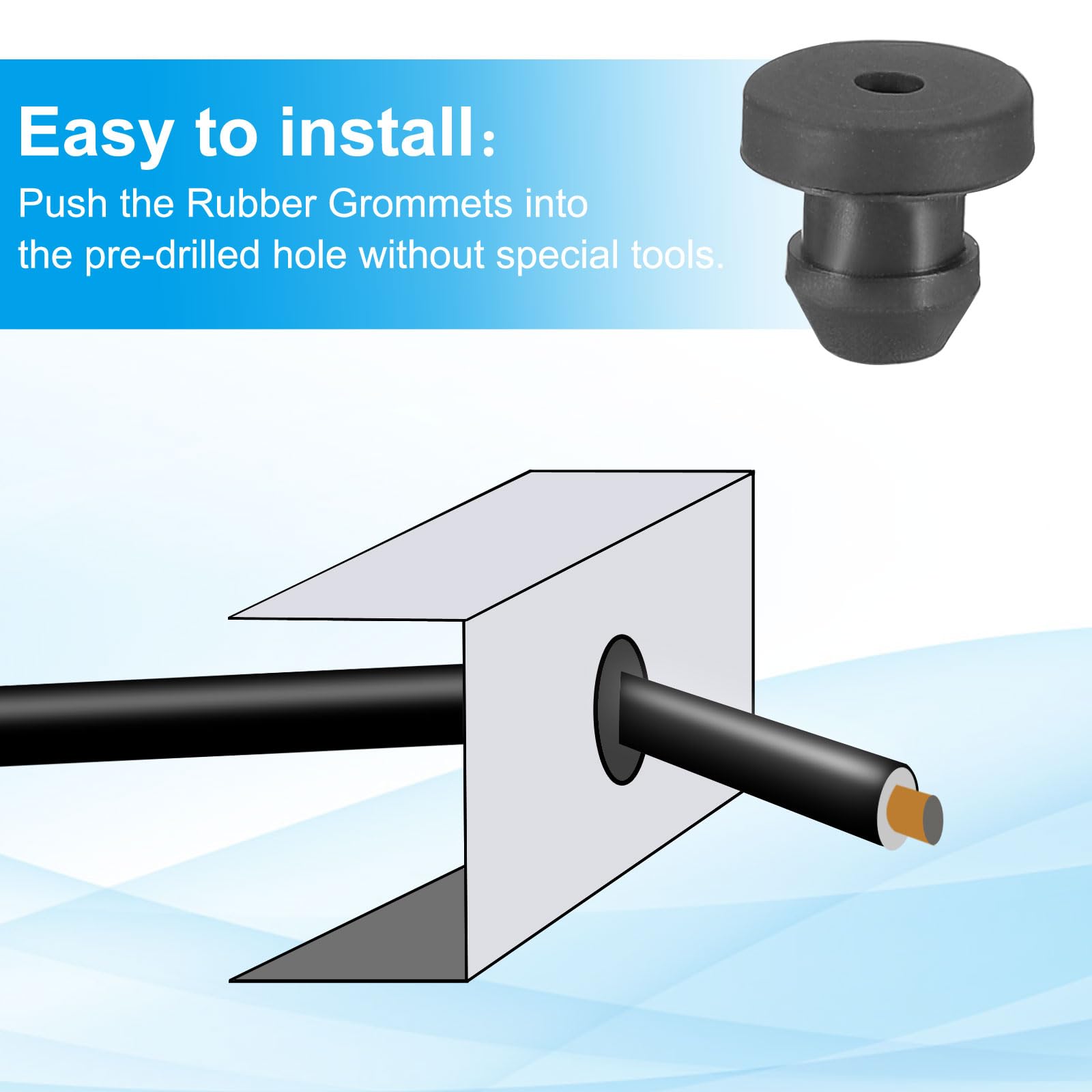 PATIKIL 5mm / 3/16 Inch Drill Hole,1/8 Inch ID Rubber Grommets - Image 4