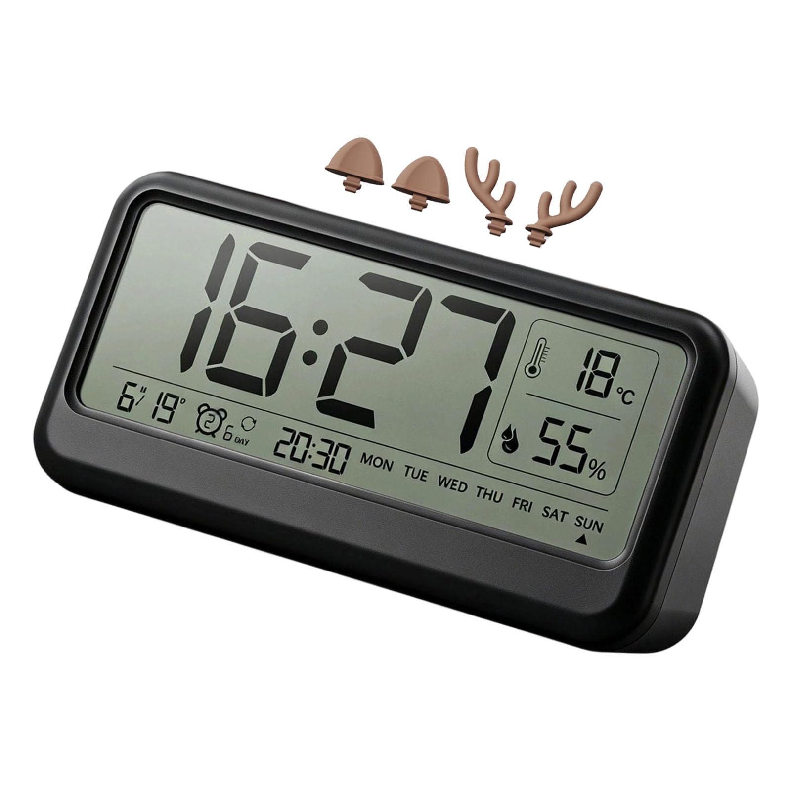 ljhnba Alarm Clocks for Bedroom Living Room Digital Clock Night Light Digital Alarm Clocks with Day of Week Date Desk Clock
