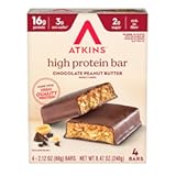 High Protein Bar, Chocolate Peanut Butter, Keto Friendly, Gluten Free, 4 Count (Pack of 1)