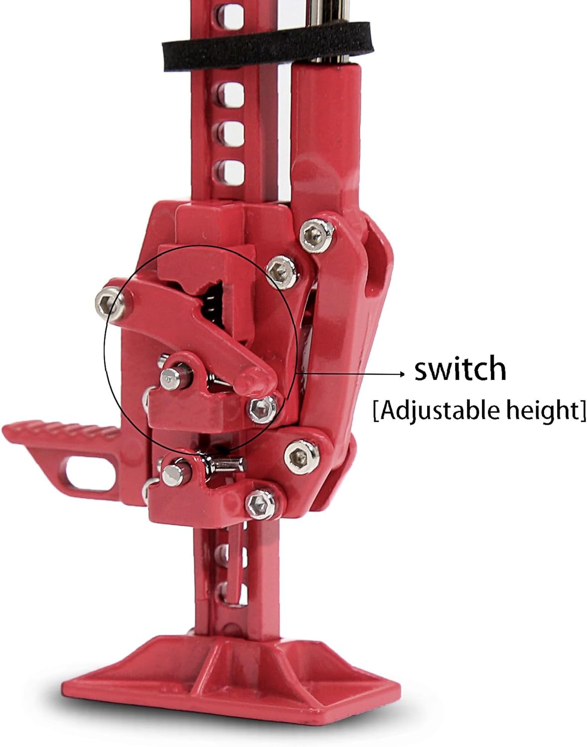 1/10 Scale The Model car Metal Adjustable Lift Jack & Stand for 1/10 RC Crawler Car SCX10 SCX10 II 90046 SCX10 III AXI03007 SCX10 Pro TRX4 TRX6 D90 Gen7/8 VS4-10 MST CFX (Red)