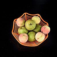 Vista 3 de Creative Spider Web Galleta Frutas Candy Plate Basket Bowl Halloween Funny Party Decor Naranja