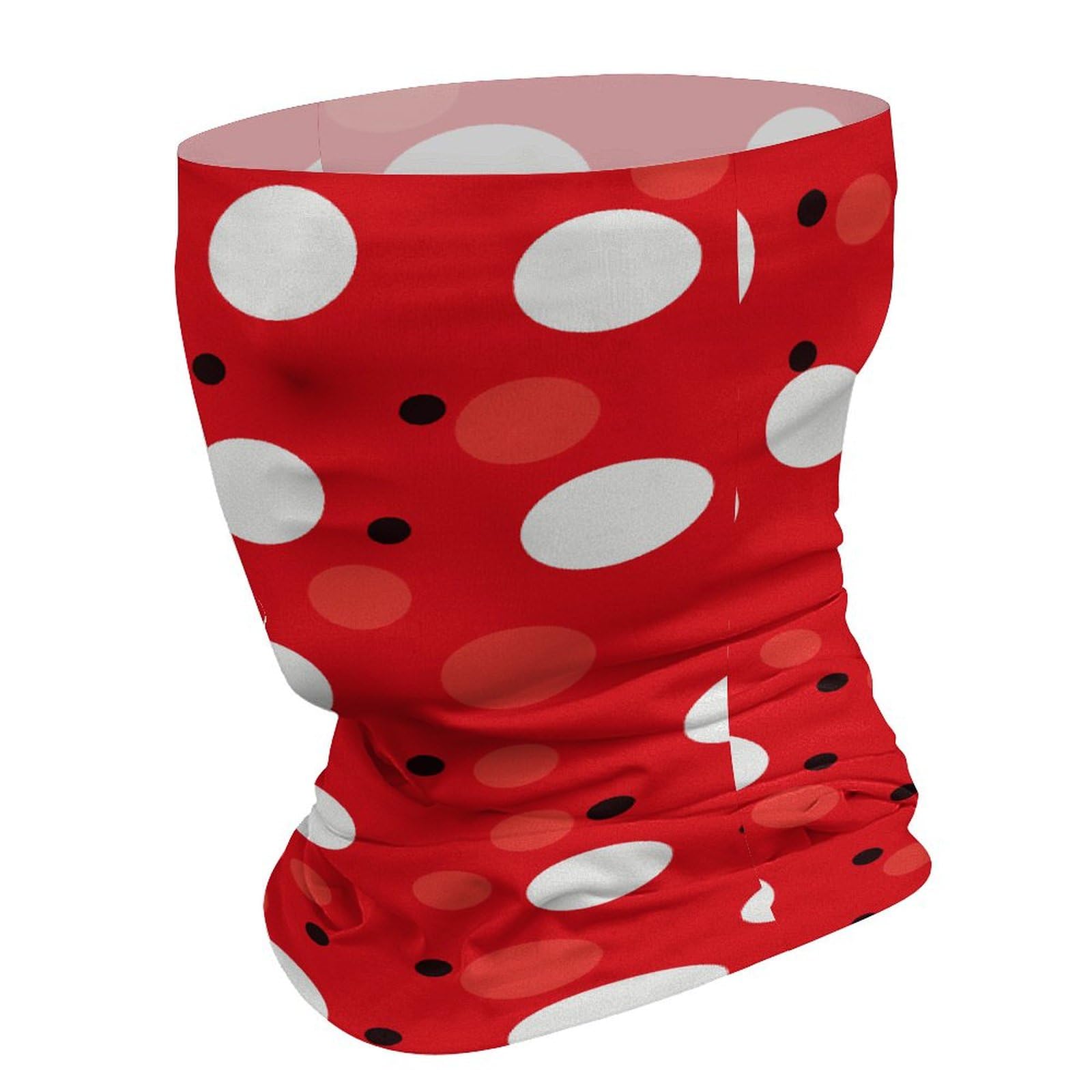 QMNRTK Red White Polka Dot Balaclava UV Protection Face Mask Breathable Neck Gaiter Ski Mask for Men Women Headwear Bandana Elastic Face Scarf