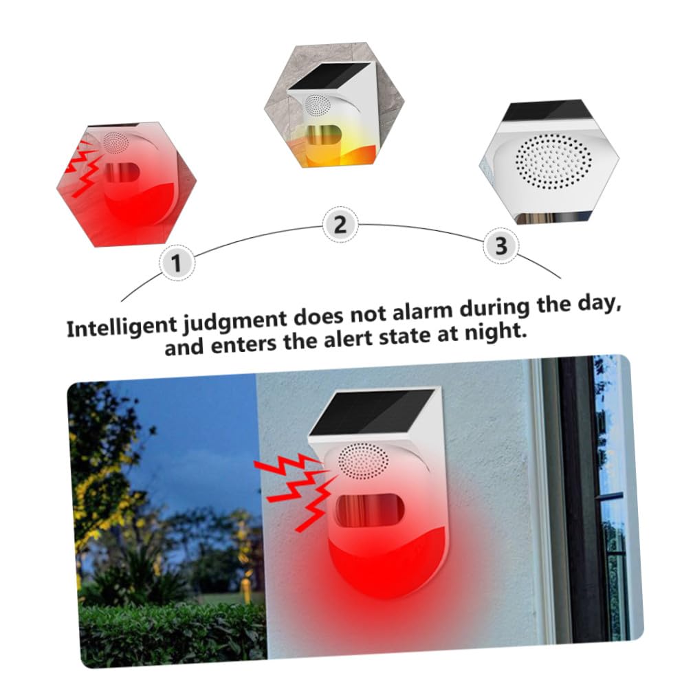 Allarme a Infrarossi per Esterni Rilevatore di Presenza, Ip67, Ricarica Solare, Materiale Abs e Silicone per Sicurezza Giardino