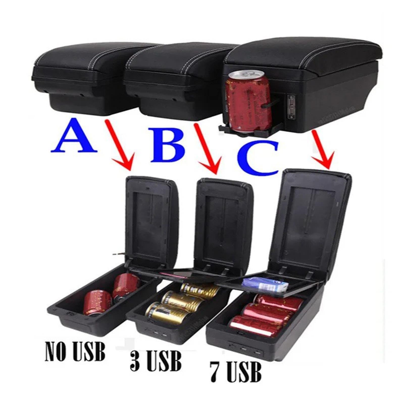 Universales Reposabrazos Coche Caja Almacenamiento Reacondicionamiento