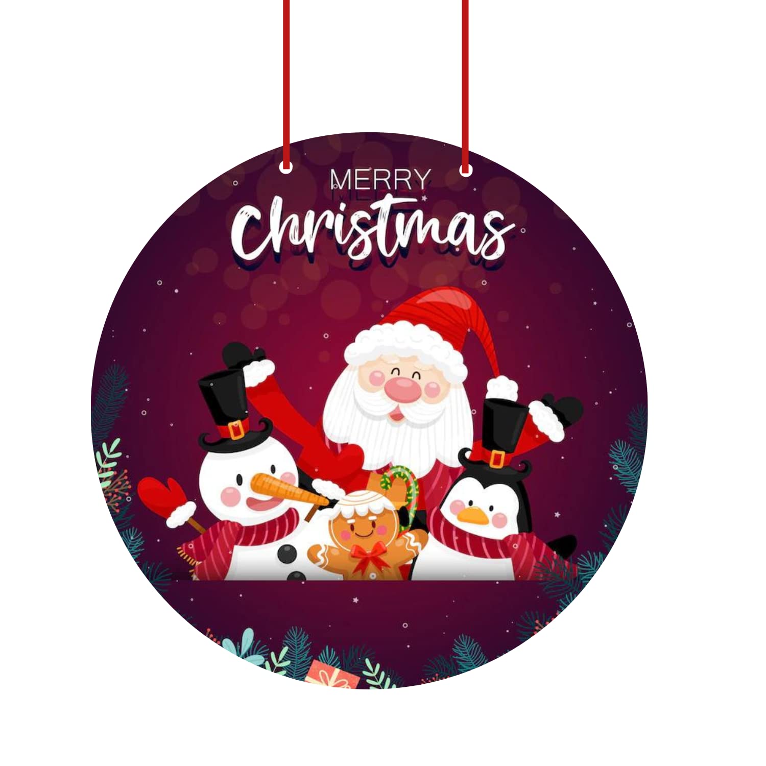 Webelkart® Premium Welcome Merry Christmas Santa Clues Family Printed Wall Hanging/Door Hanging for Home and Christmas Decorations Items| Welcome Wall Hanging (10 Inches)
