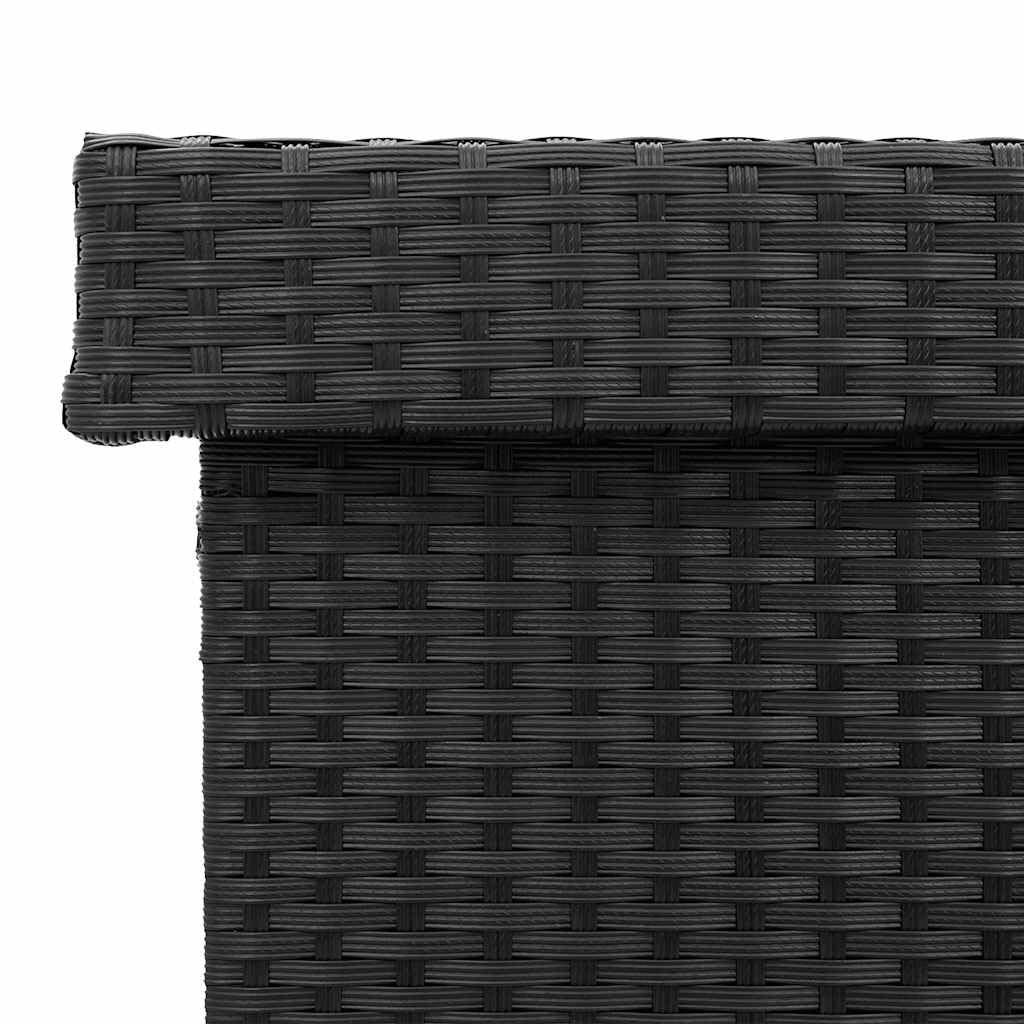 vidaXL Caja almacenaje jardín Ruedas ratán sintético Negro 110x55x73cm, Caja de Almacenamiento al Aire Libre, Almacenamiento de Cojines de jardín, Caja de Almacenamiento de Cojines