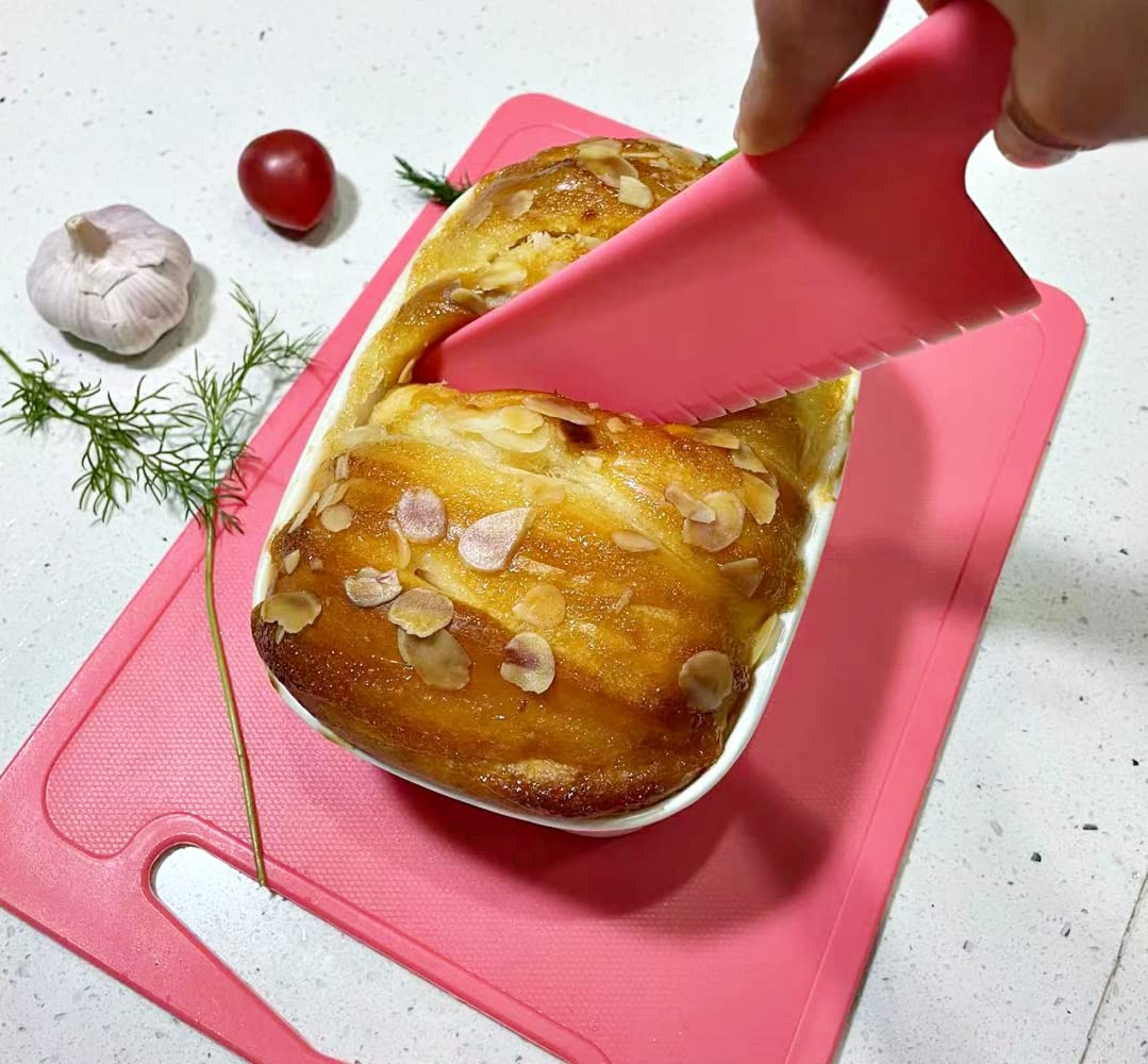Jawbush Pink Salad Knife - Serrated Cake & Veggie Knife -2