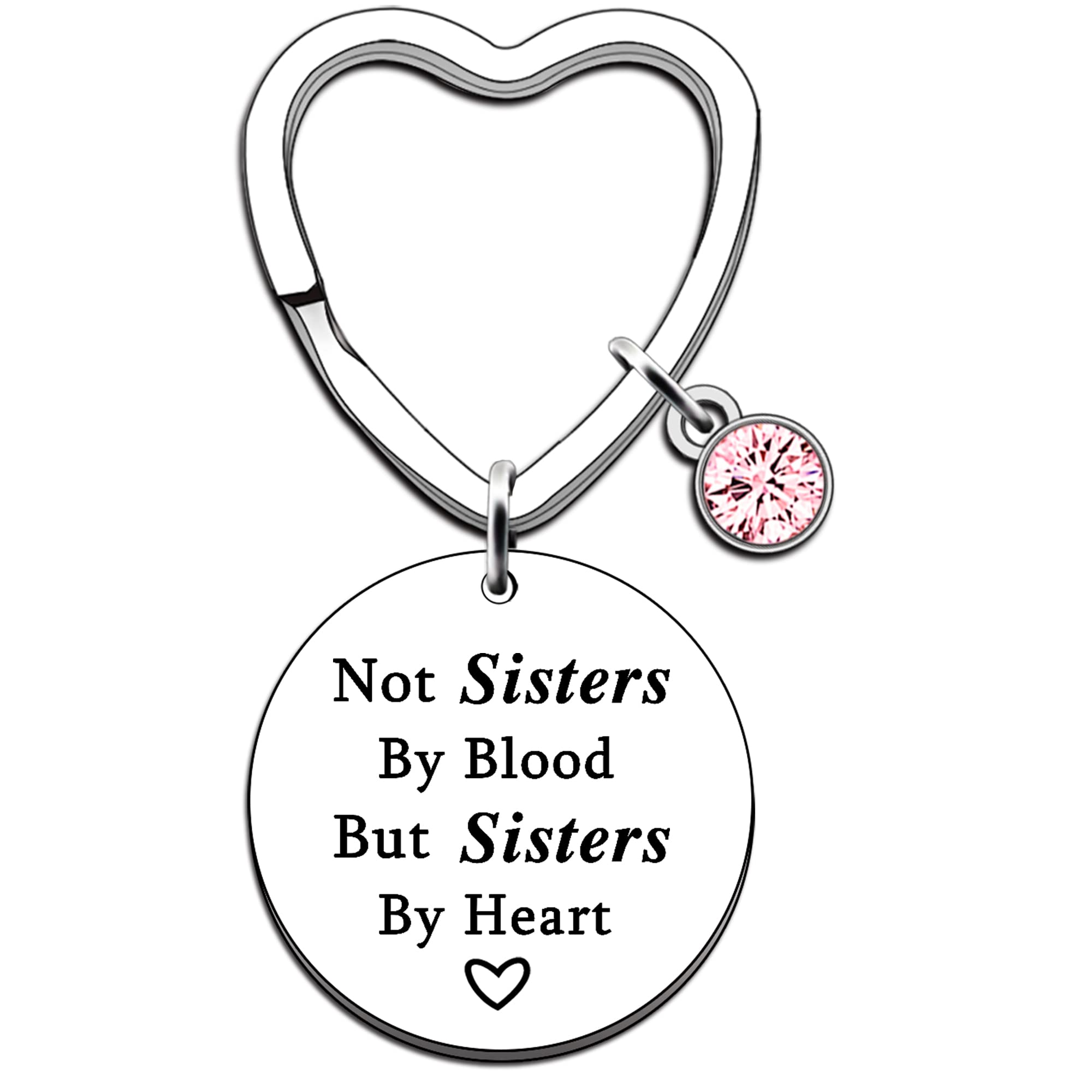 Jmimo Women's Silver Friendship Gifts For Sister Not Sister By Blood But Sisters By Heart Keyring Birthday Gifts For Best Friend Bff