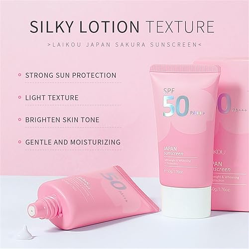 Miniatura 2 de Japan Sakura Protector solar SPF 50 Bloqueador Solar Japones Sakura Protector solar para rostro Protector solar japonés SPF PA+++ Rosada Sakura