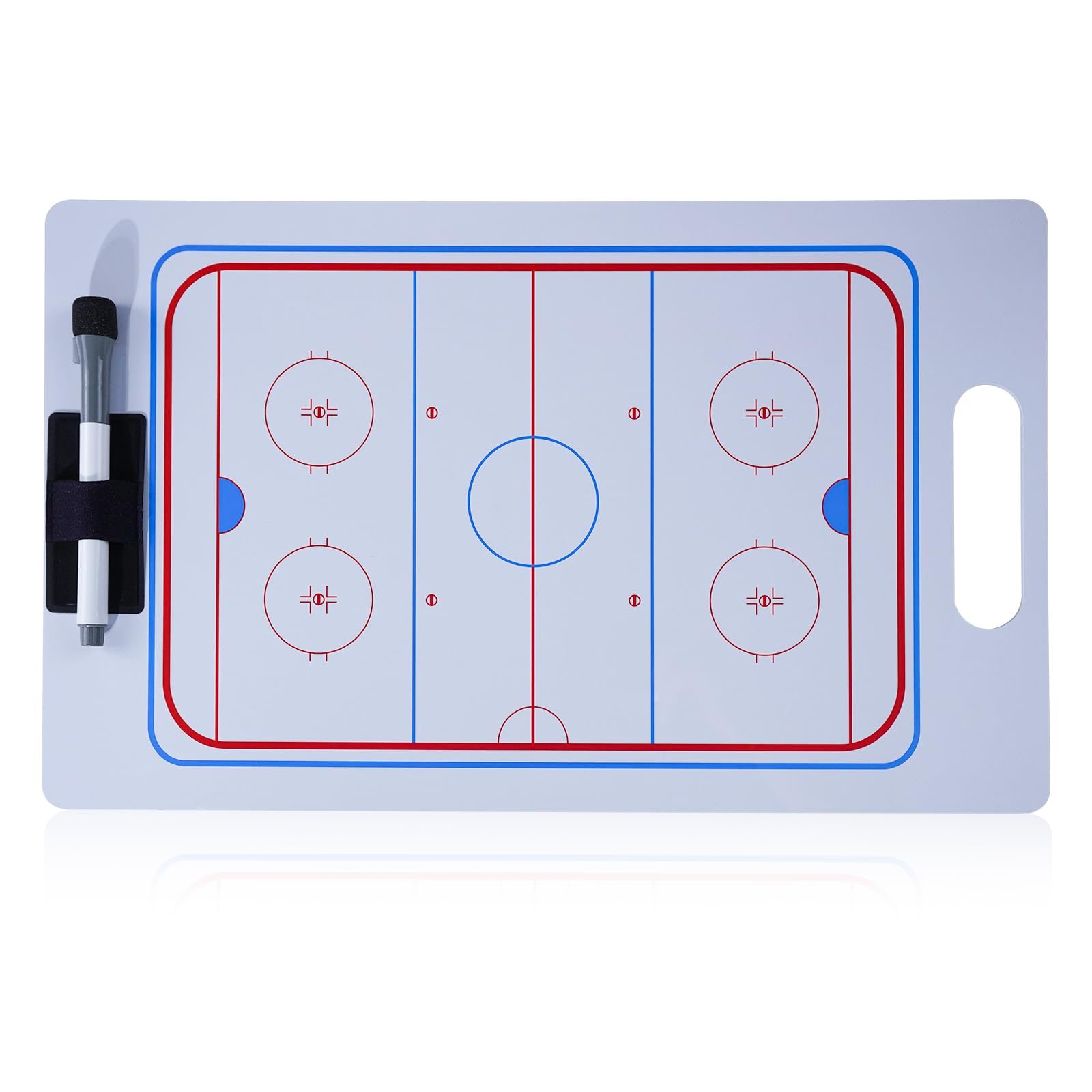 Joyeee Lavagna bianca tattica cancellabile su entrambi i lati con pennarello e clip per penna per allenatori, giocatori, accessori per attrezzature da hockey, regalo perfetto per allenatori, giocatori