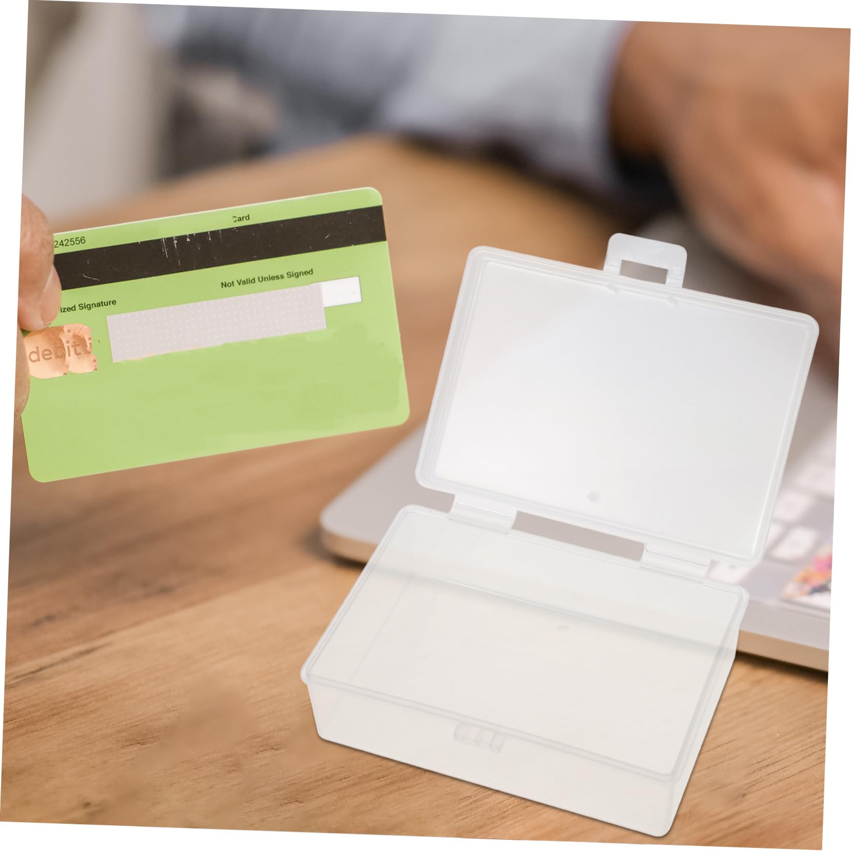 HOMSFOU 10Pcs Transparent Battery Storage Case Household Organizing Box for Cards and Batteries Smooth Edges Compact Design for Home and Office Use