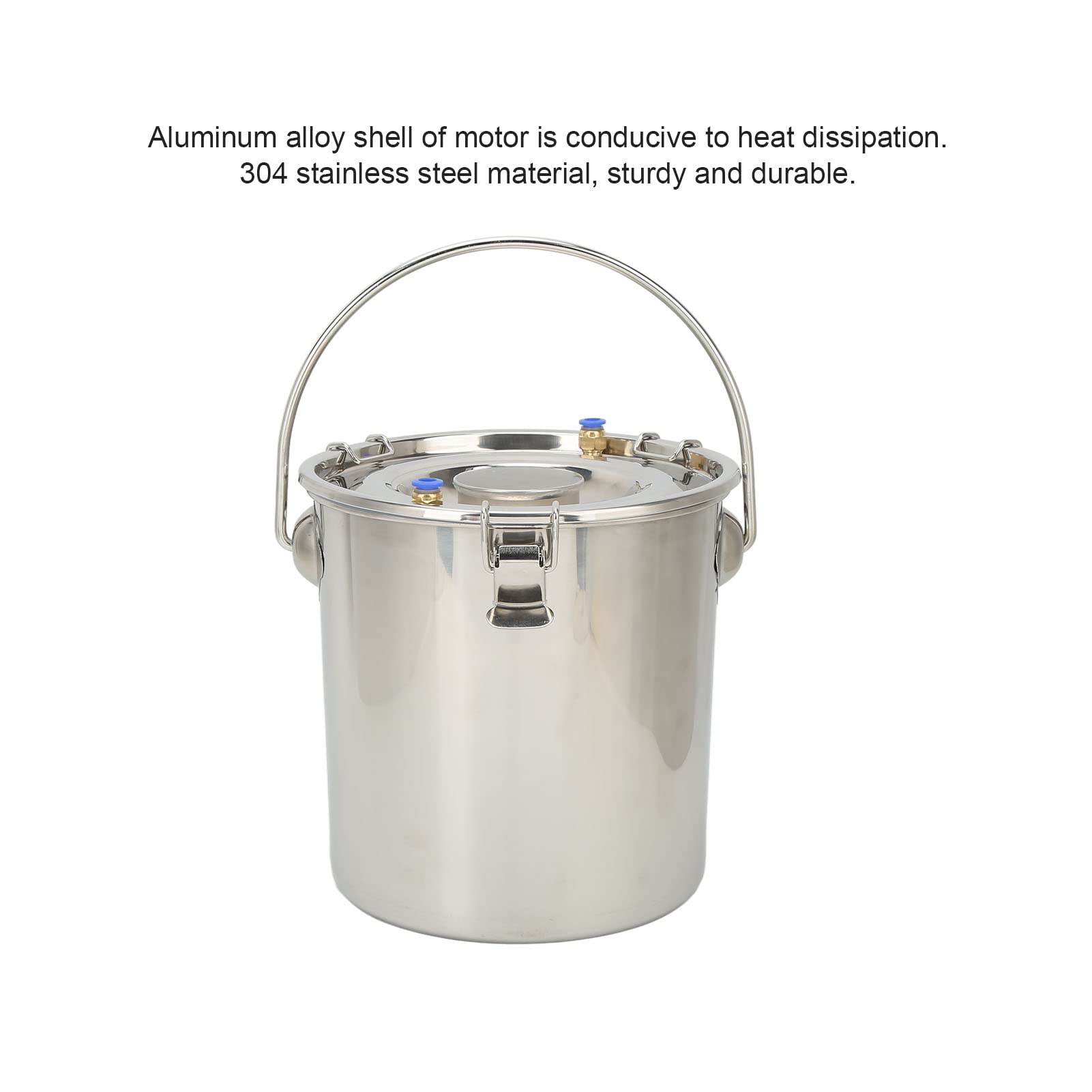 Mungitrice Elettrica 7 Litri, Mungitore per Capre e Bovini 100-240V, Capezzoli in Silicone, Secchio Acciaio Inossidabile 304, Ideale per Uso Domestico
