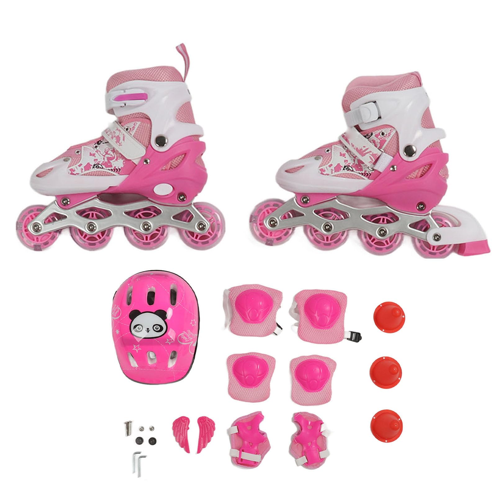 Tbest Wrotki dla Dzieci Kółka świecące Rozmiary 1-5 | Adjustable fit for boys and girls, indoor outdoor use, construction, comfortable padding