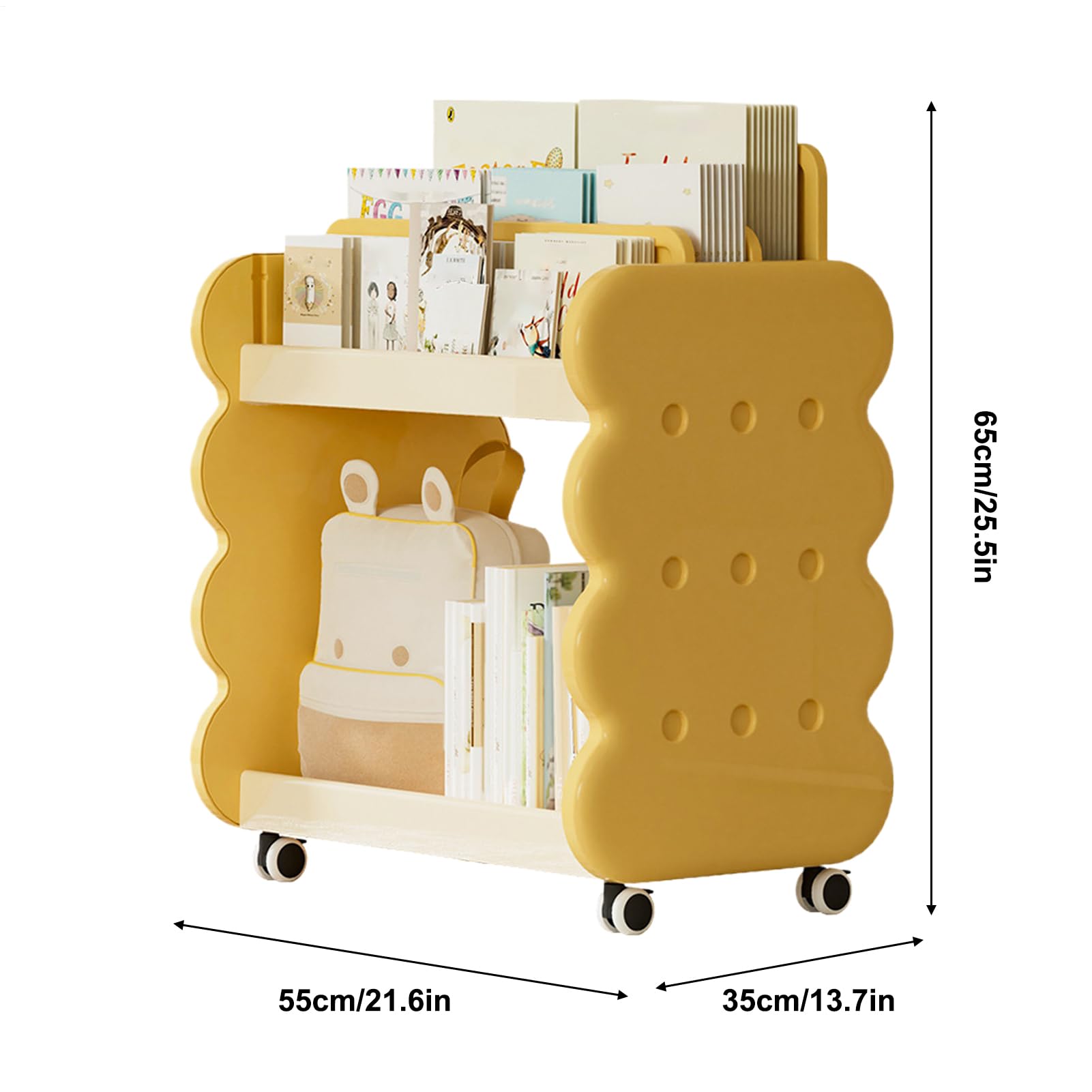 Libreria per Asilo Piccola Libreria Da Pavimento Carina Con Ruote | Scaffale Libri Bambini Per Asilo Camera Giochi Aula Camera Angolo Lettura Biblioteca