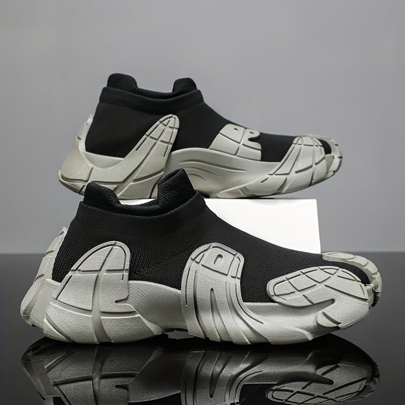 Men's Breathable lace-up Street Fashion Sneakers with Striped Design3