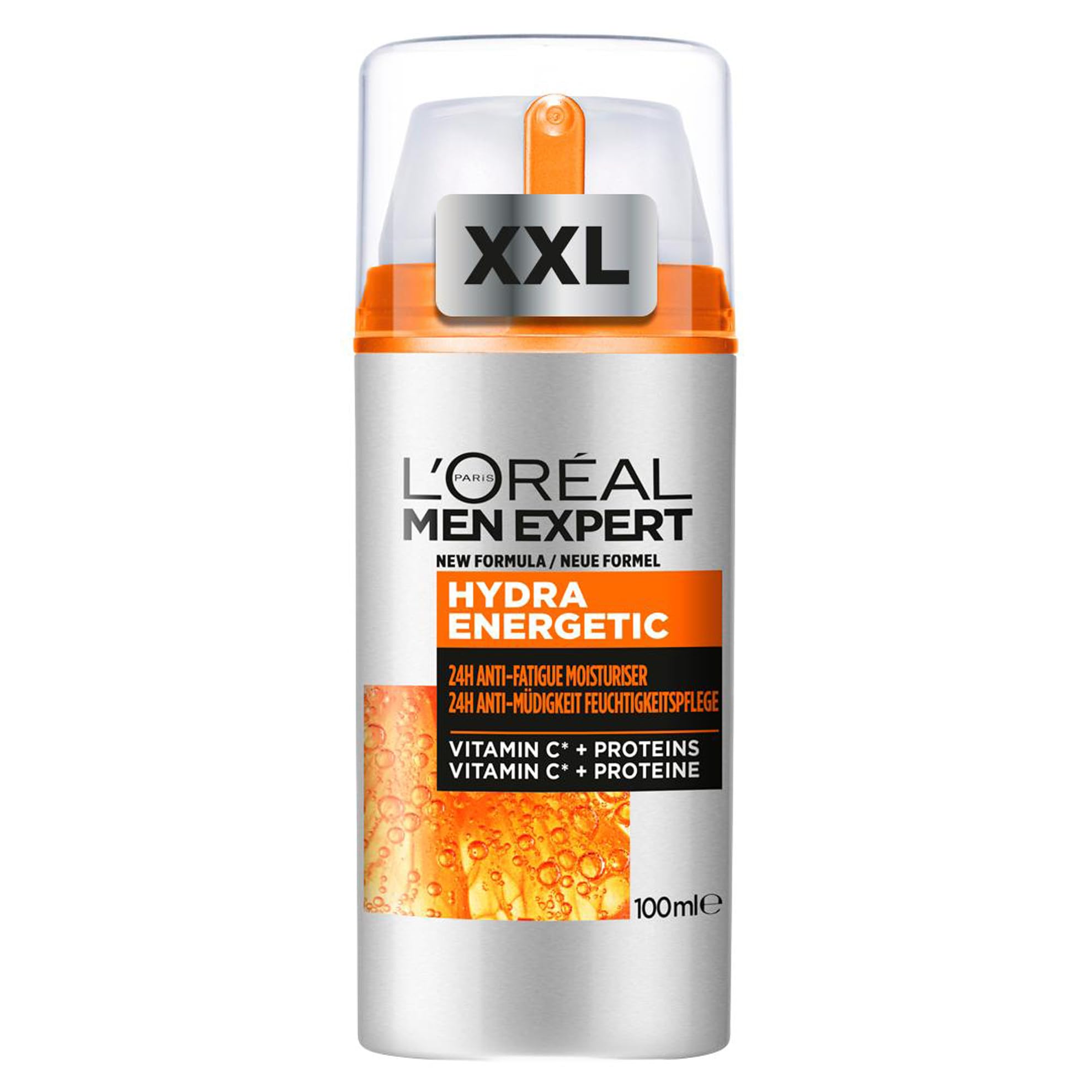 L'Oréal Men Expert Crema Hidratante Anti-Fatiga 24h Hydra Energetic para Hombres, Crema Facial de Uso Diario, Aporta Energía, Formato 100 ml,