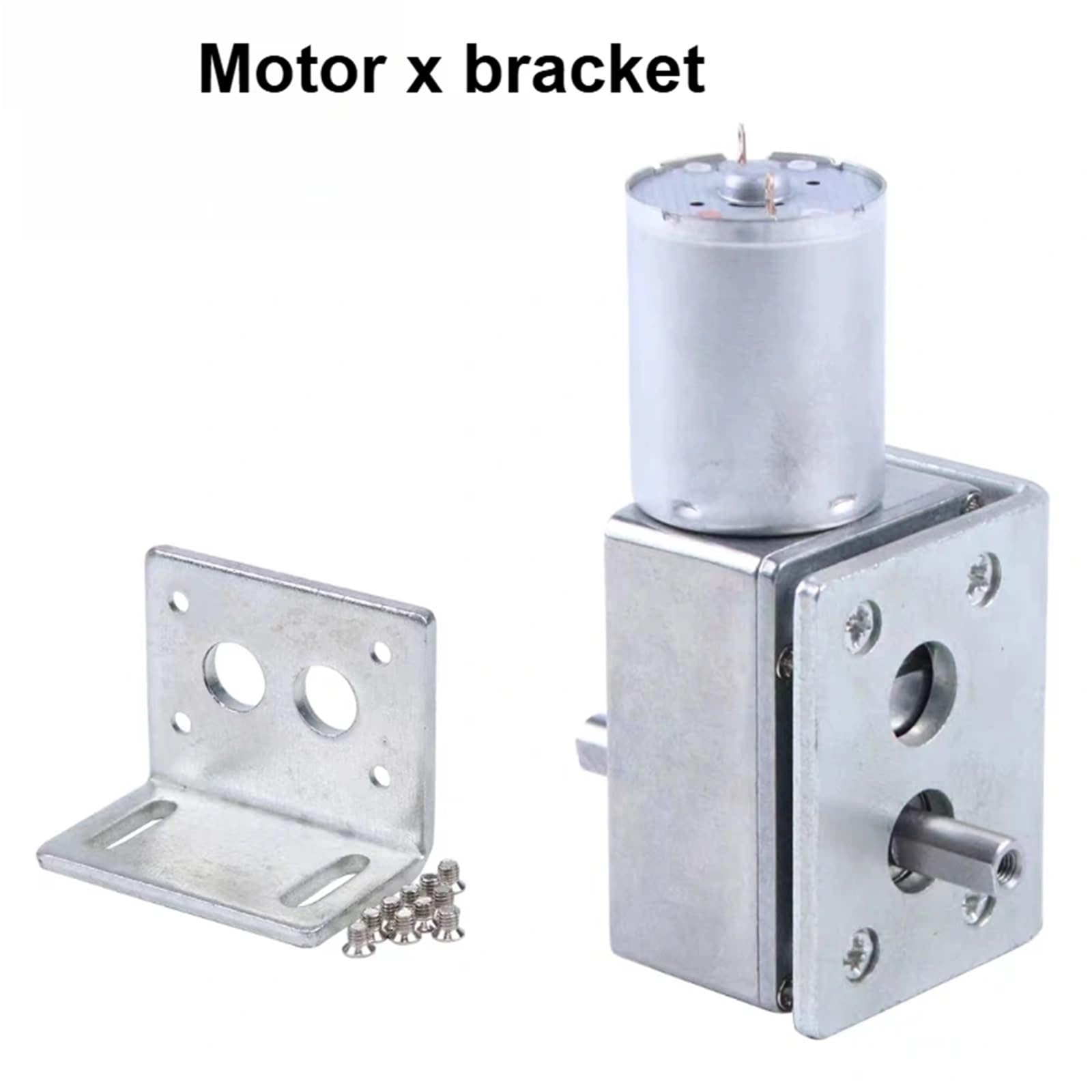 1 motor de engranaje helicoidal de doble eje de 12 V CC, reductor de doble eje de salida, 24 V CC, reducción inversa, autobloqueo, JGY370(Motor x bracket,210rpm,12V)