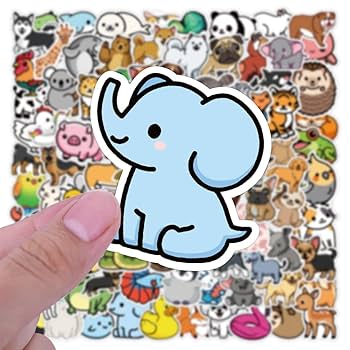 100 Pcs Animal Stickers For Children, Kawaii Cute Togo