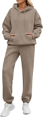Sweatsuits Women 2 Piece Outfit Fleece Oversized Hoodie