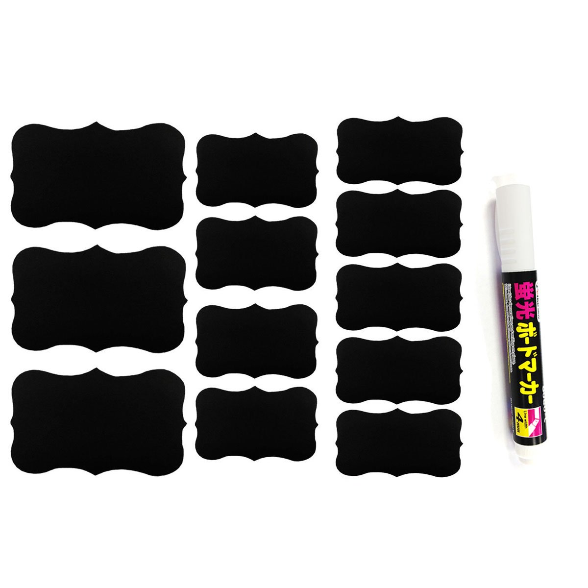 wrapables Set von 32 Kreidetafel Etiketten in verschiedenen Größen mit Kreide Marker für die Organisation, und, Hochzeiten, Fancy Rechteck