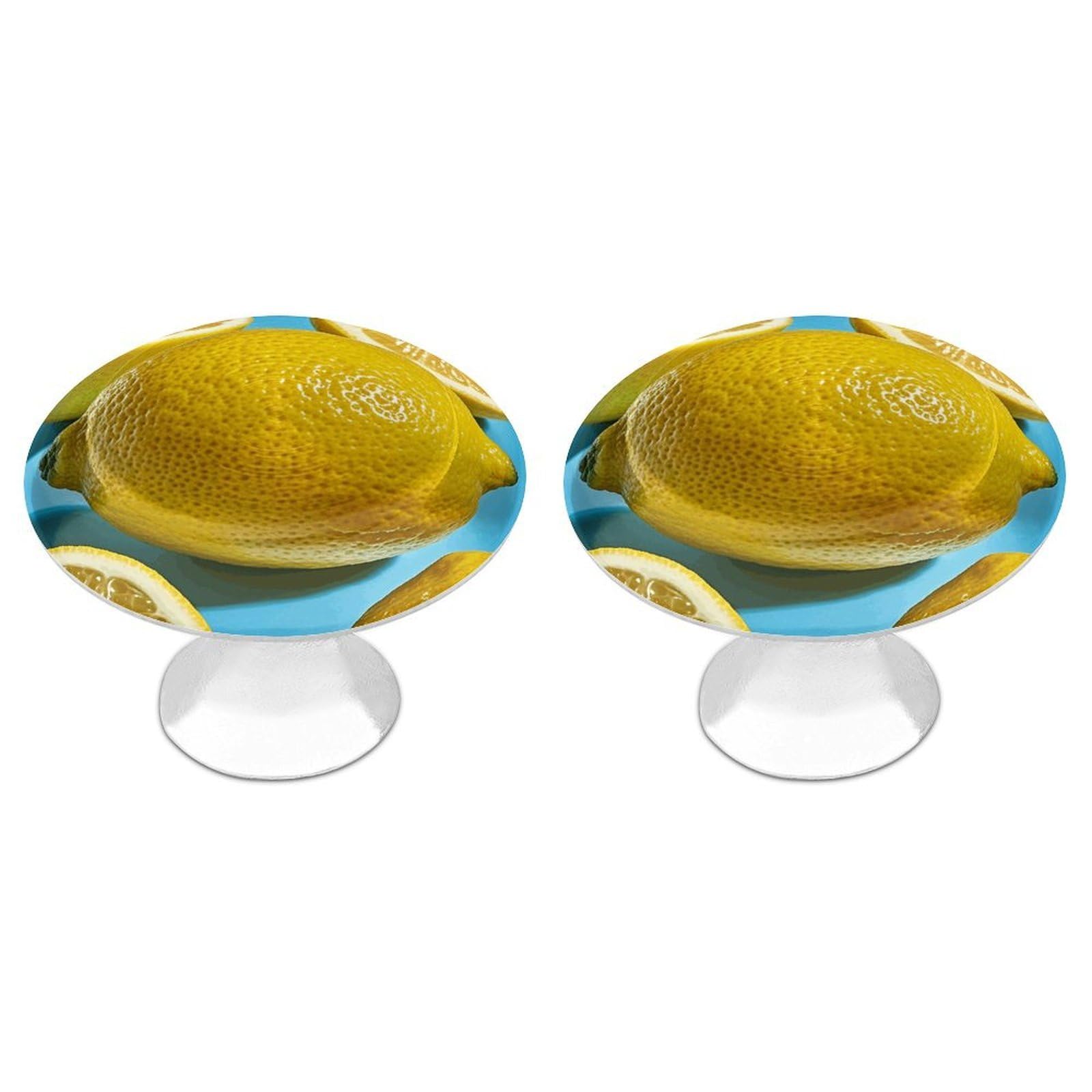 FekiLoot Lemon Cabinet Knobs 2 Pack Stainless Steel Round Dresser Drawer Knobs Kitchen Drawer Hardware Dresser Knob Closet Door Pulls Cabinet Handles for Cupboard Drawer Pulls