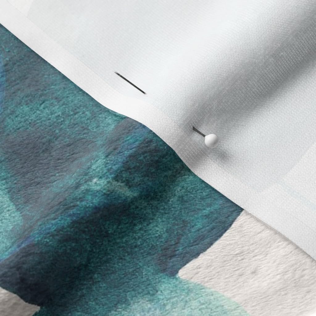 Spoonflower Fabric - Mustard Watercolor Leaves Hand Painted Plant Pompom Botanical Printed on Minky Fabric by The Yard - Sewing Baby Blankets Quilt Backing Plush