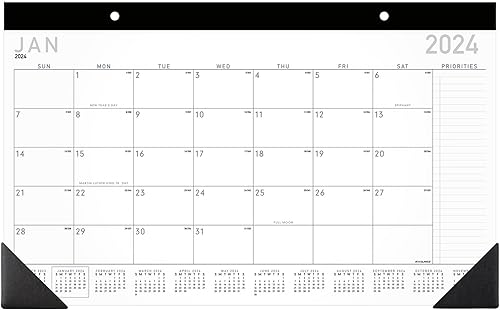 AT-A-GLANCE Calendario mensual contemporáneo de escritorio, 18 x 11 pulgadas, de enero a diciembre de 2024, SK14X00