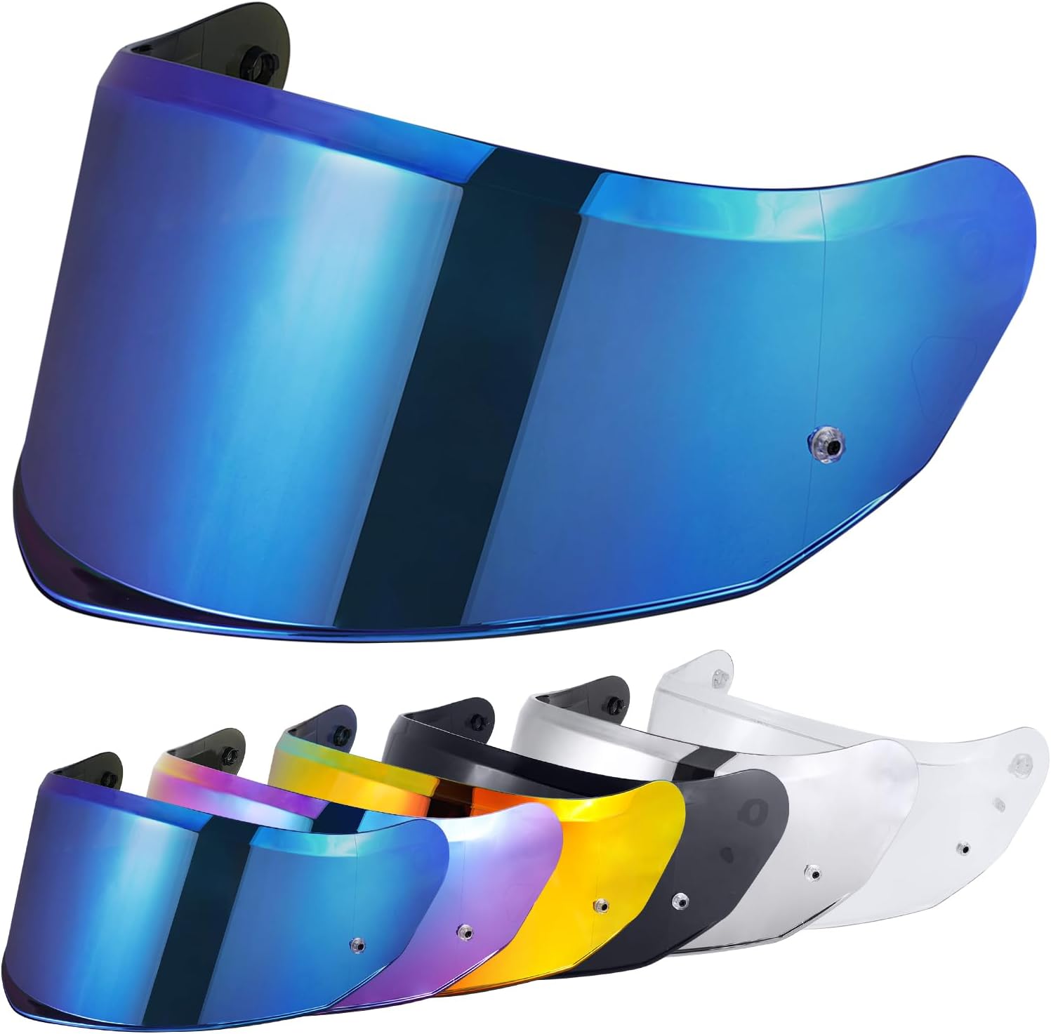 VCOROS Stream II Visor Helmet Face Shield Helmet Tinted Visor FF808 Repalcement Motorcycle Helmets Visor Accessories (Chrome Blue)