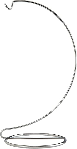 Miniatura 2 de Creative Hobbies Soporte de exhibición de alambre cromado plateado de 10 pulgadas de alto para exhibir adornos de Navidad, terrarios de vidrio,