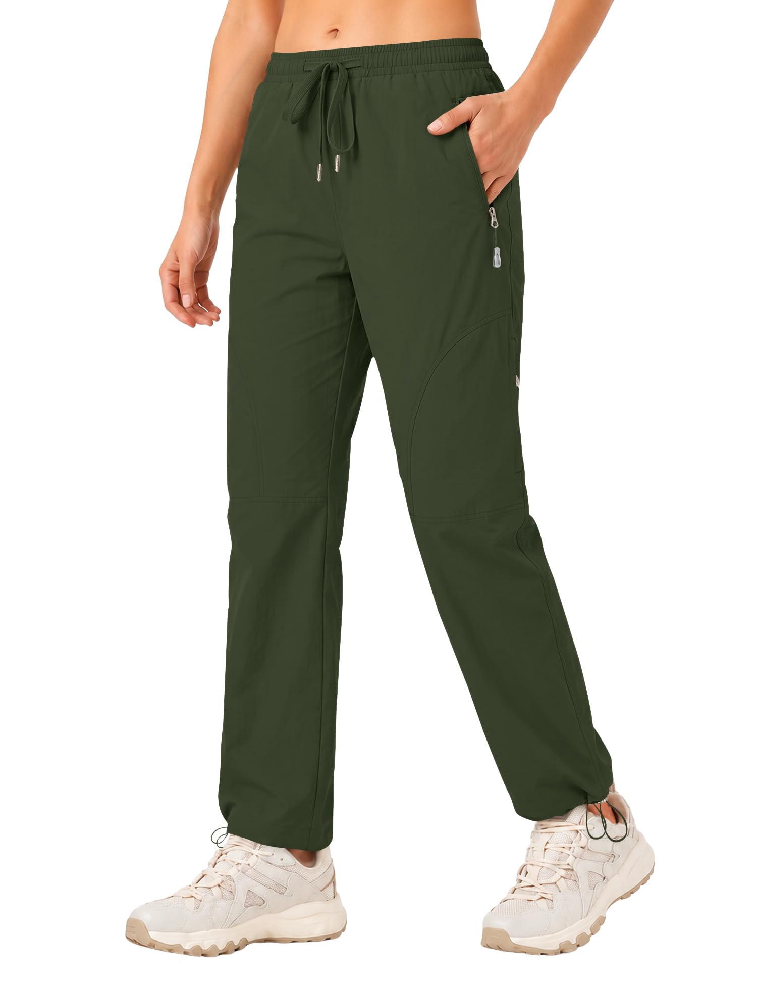 Rapbin Wanderhose Damen Outdoorhose Leicht Schnelltrocknend Atmungsaktiv Trekkinghose Funktionshose Sommer mit Reißverschlusstaschen