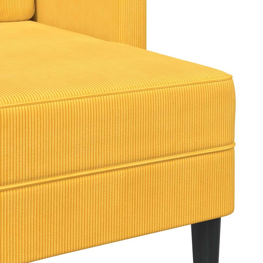 vidaXL Divano 2 Posti con Chaise Longue a L Giallo Chiaro 125 cm Lino, Divano a 2 posti Camera da Letto, divanetto, Divano a Due posti