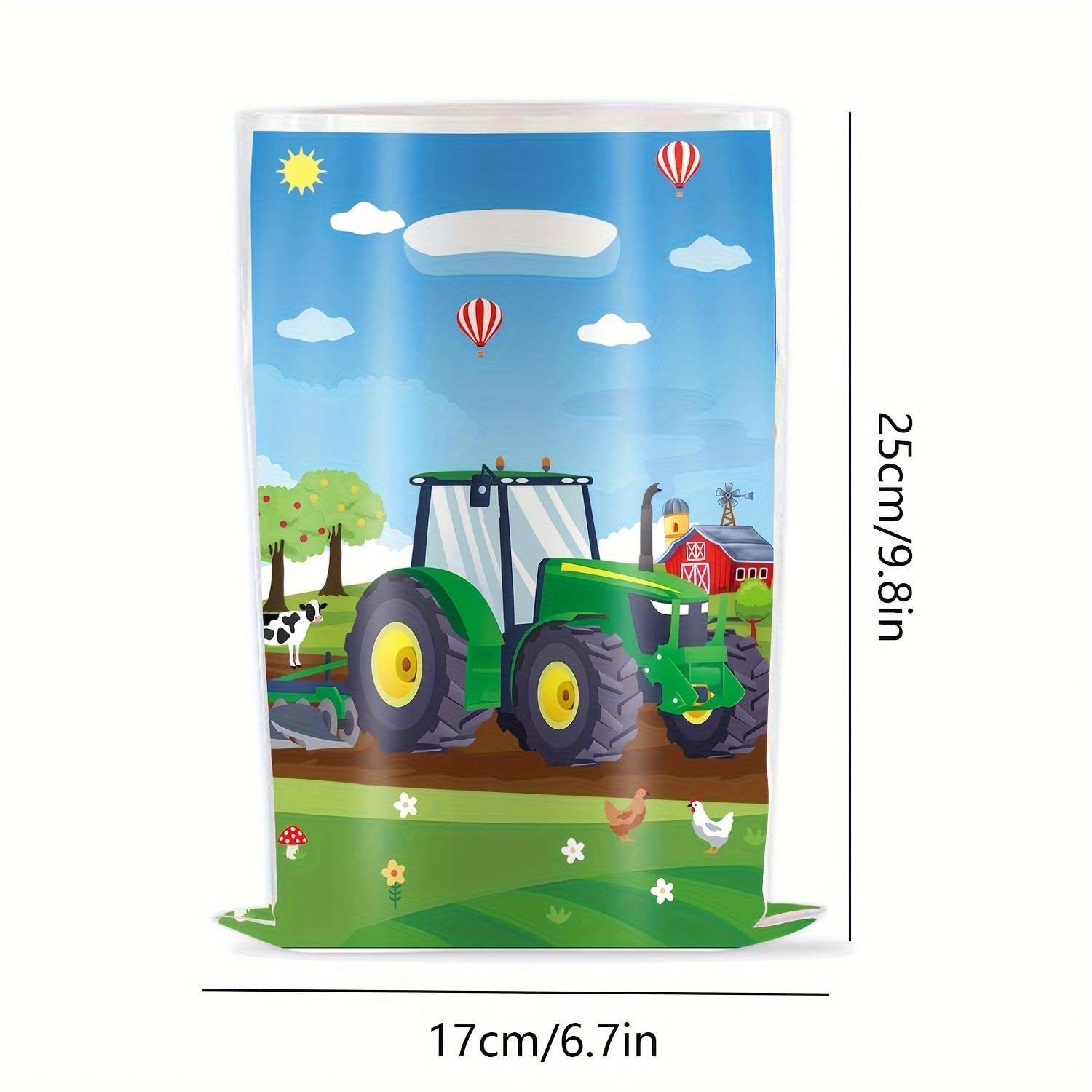 Sobres De Semillas De Flores Silvestres Personalizables - Para Fiestas Infantiles Con Tema De Tractor/granja (pack X5)