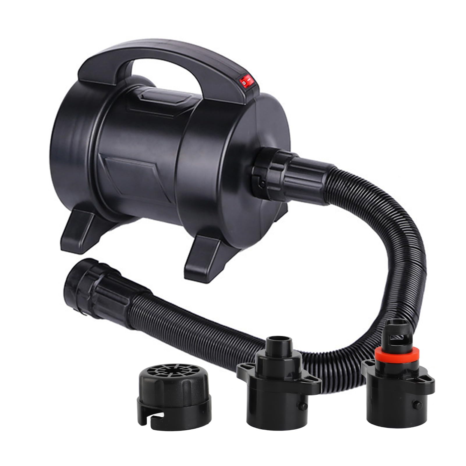 Kavolet 1600W Pompa Elettrica, Pompa Portatile per Materasso Gonfiabile a Rapido Gonfiaggio Pompa ad Aria Elettrica Gonfiatore Deflatore con 2 Ugelli per Schlauchboot, Tavola da Surf
