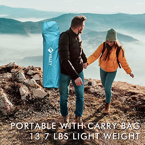 Villey Double Camping Chair, Extra Wide Loveseat, Heavy Duty Padded Camping Couch, Portable Folding Camp Chair W/Carry Bag, Steel Frame, Cup Holders For Camping Lawn Picnic Sports, Supports 500 Lbs #TOP2