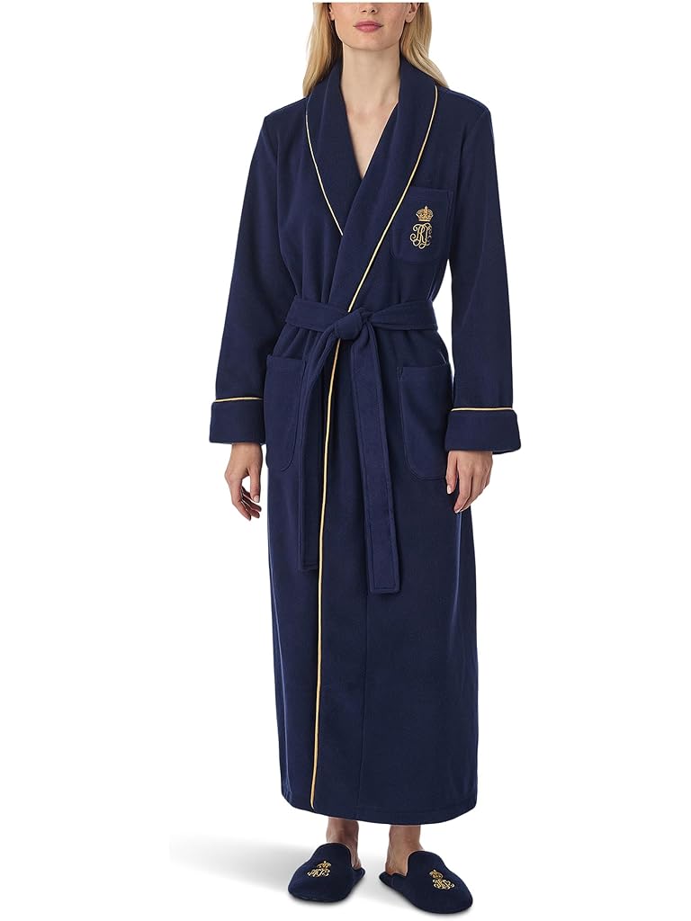 Navy Lauren Ralph Lauren Recycled Polyester Dalton Fleece Robe