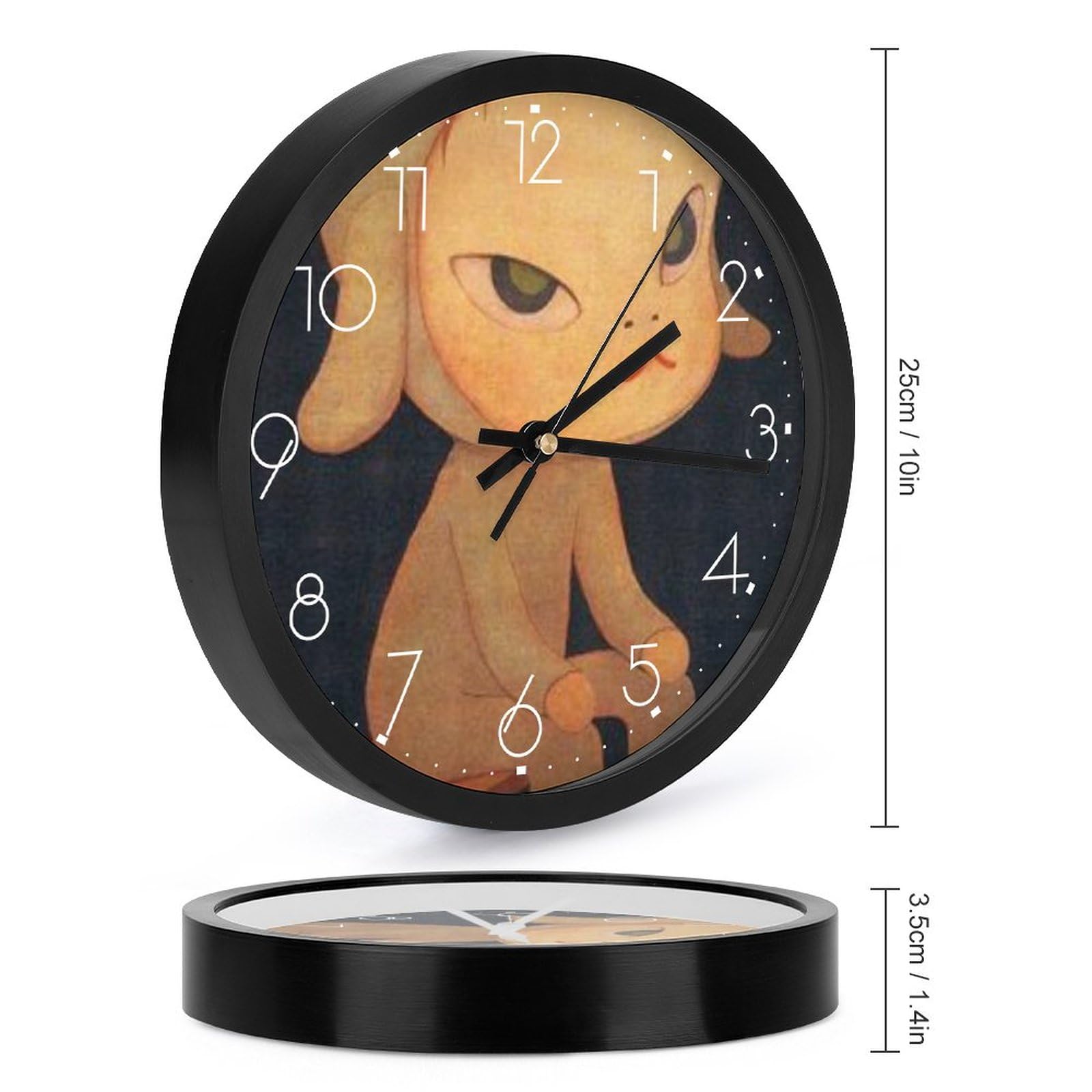 Amazon.co.jp: なら よしとも 奈良美智 掛け時計 電波時計 夜間秒針