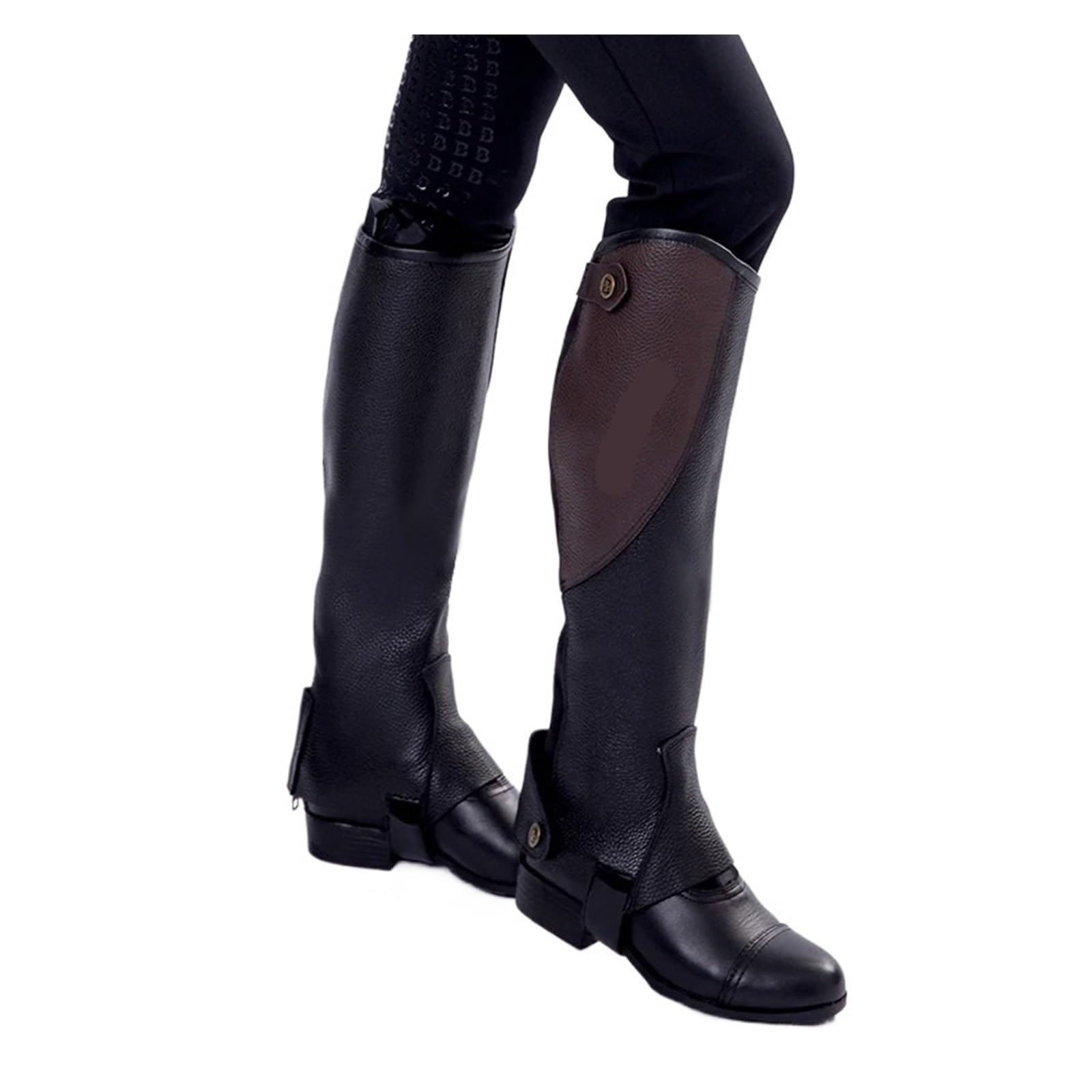 Equestrian Chaps Half Chaps Vollweiches Leder Spleißen Reitchaps Körperschutz Reitausrüstung for Unisex