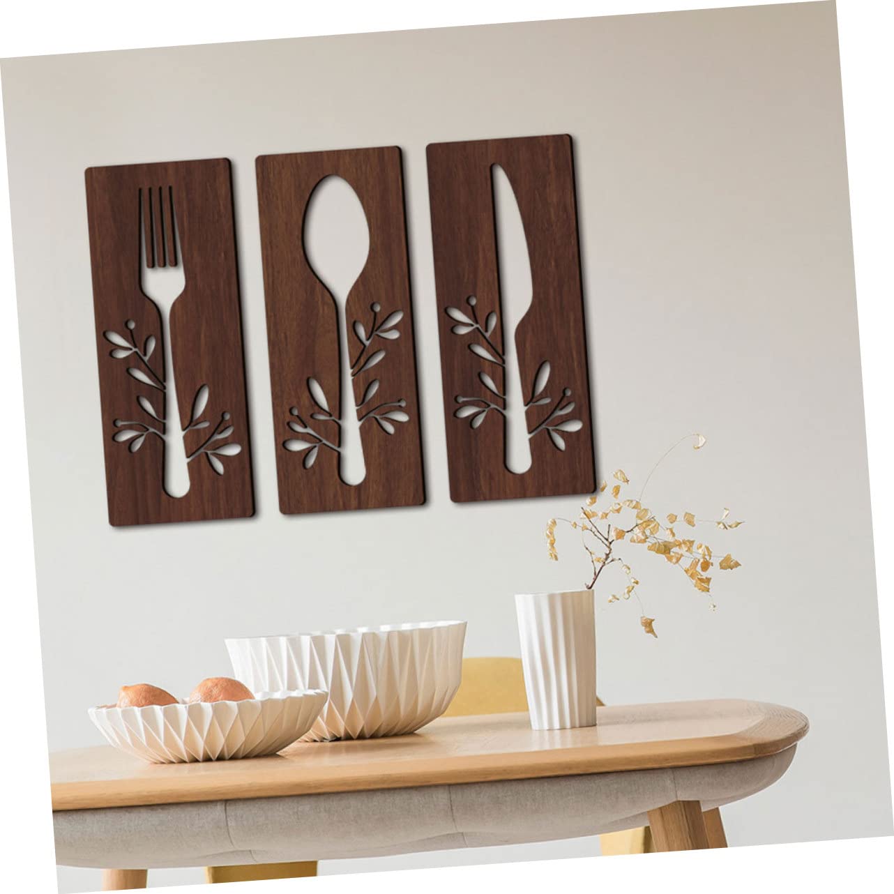 Yahoo!オークション - 木製 木彫り 壁掛け【大きなスプーン＆フォーク