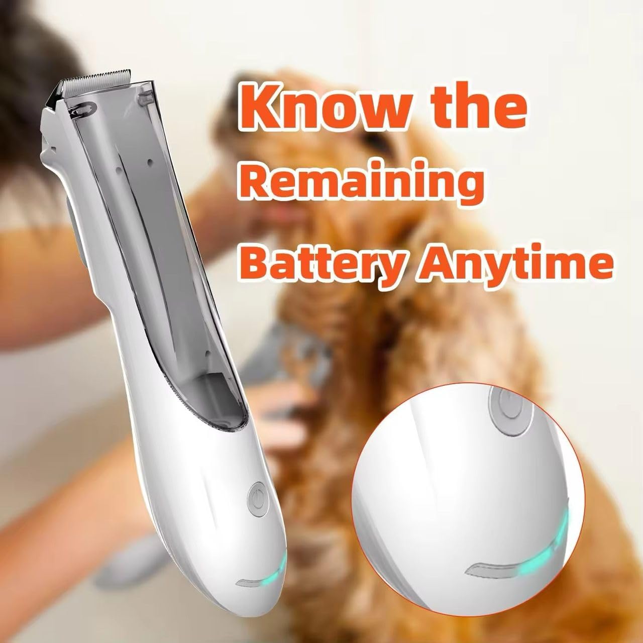 2-in-1 Portable Dog Grooming Vacuum Clipper Kit 3-Speed Basso Rumore Ricaricabile Potente Aspirazione 99% Pet Cat Pet Hair Trimmer Rasoio con Pettine Spargimento