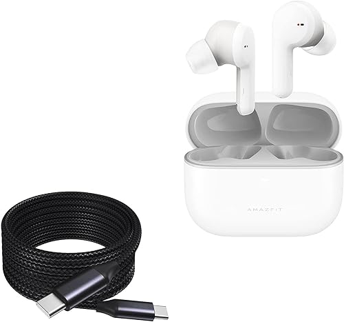 BoxWave Cable Compatible with Amazfit PowerBuds Pro - DirectSync PD Cable (10ft) - USB-C to USB-C (100W), Long 10 Foot PD Braided Nylon Alloy Cable