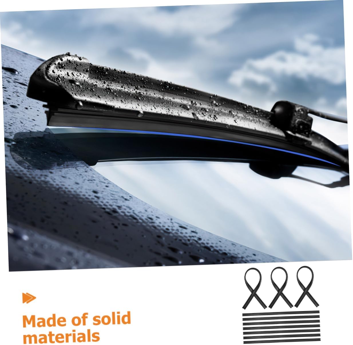 Garneck 10pcs Replacement Windshield Wiper Inserts Rubber Refills for All Vehicle Types Fit Performance Harsh Weather