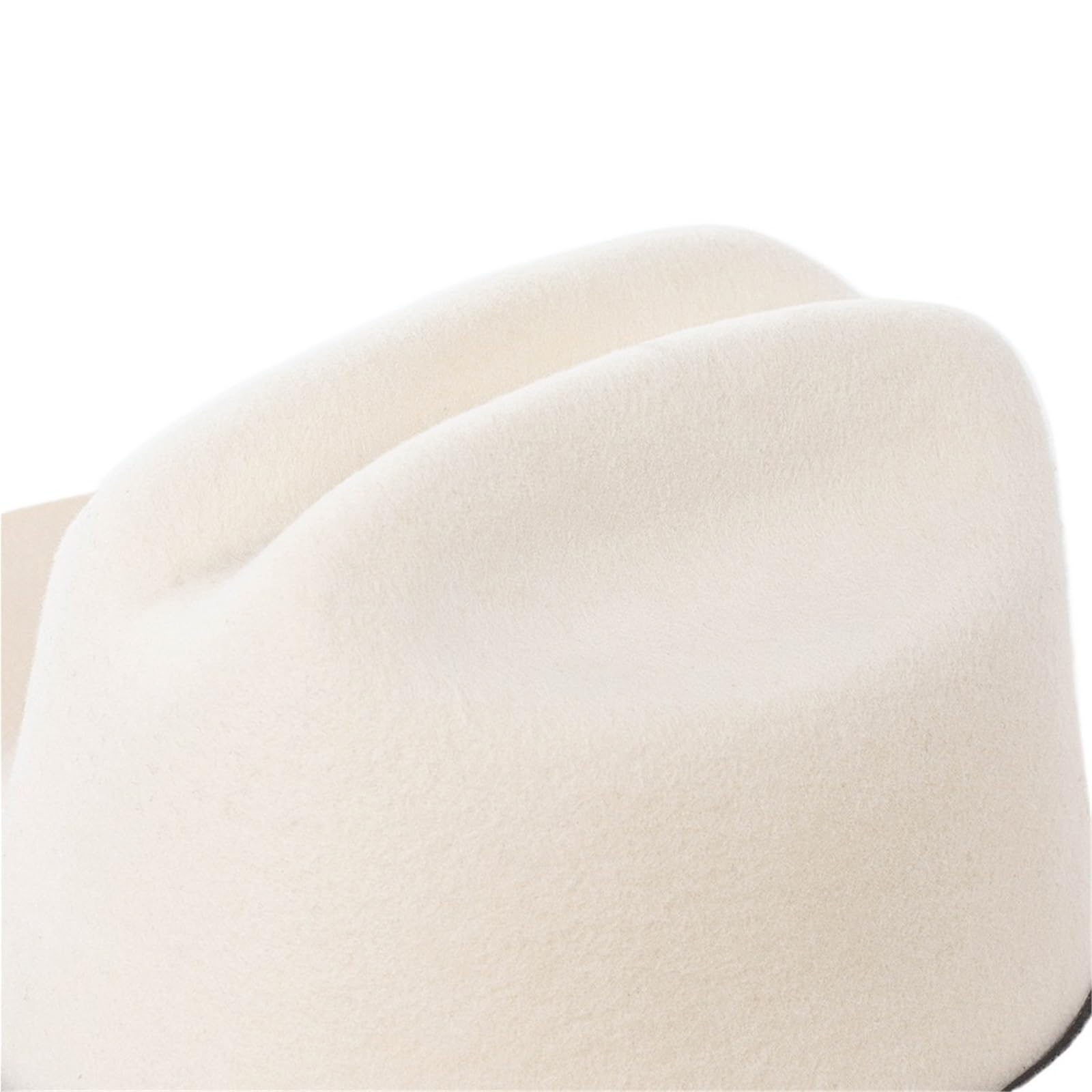 Cappello da Cowboy a Tesa Larga in Feltro di Lana for Primavera e Autunno con Fascia in Pelle Goffrata, Unisex, Fedora