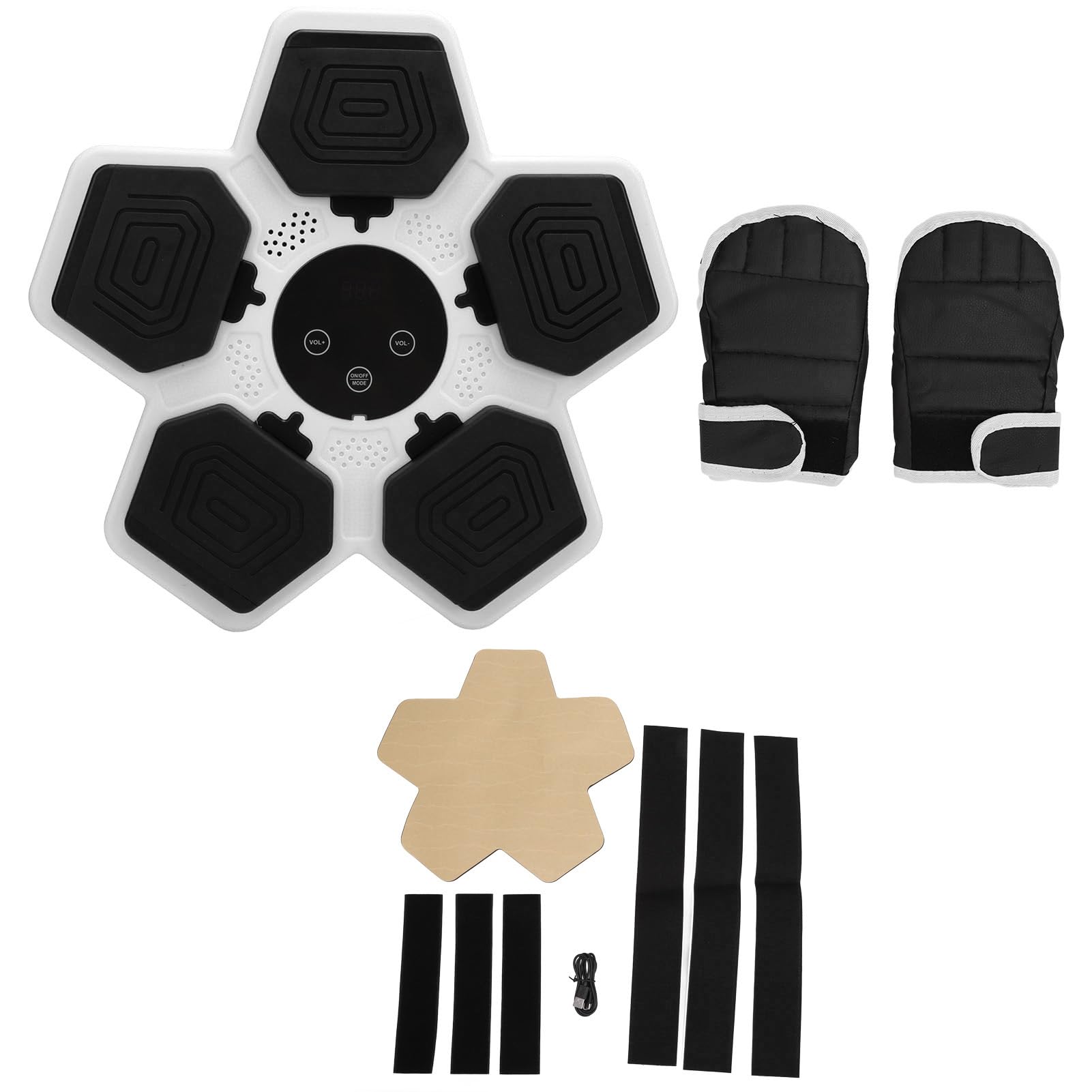 Naroote Bersaglio da Boxe Interattivo per Bambini, con Musica Intelligente, Montato a Parete, per Interni Domestici, modalità Salto Regolabile, per Allenamento e Coordinazione dei Riflessi, Batteria