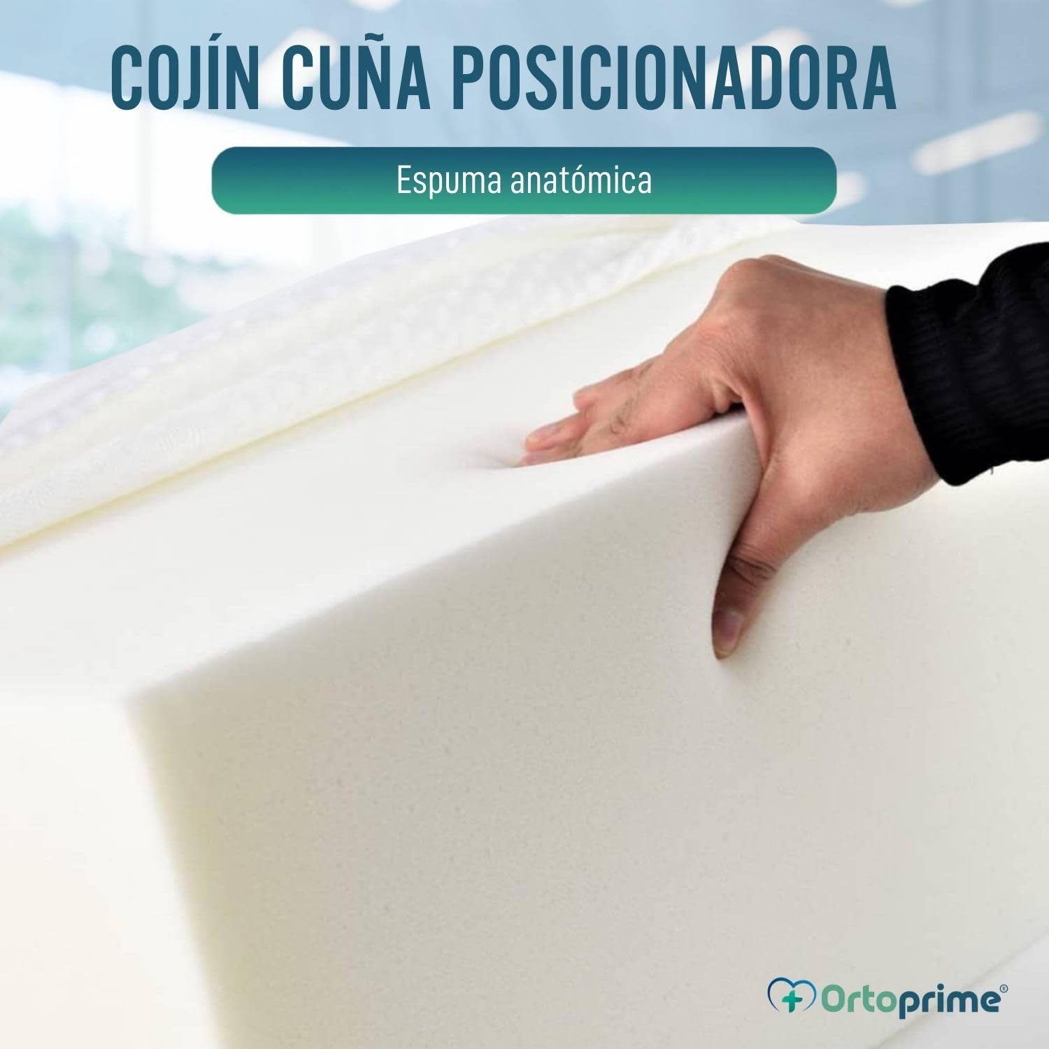 OrtoPrime Cojín Cuña Posicionadora para Cambios Posturales - Cuña antireflujo Adulto - Almohada Cambios Posturales - Cuña Postural para Mayores - Cojín Volteador - Cuña para Cama Adulto, 10652